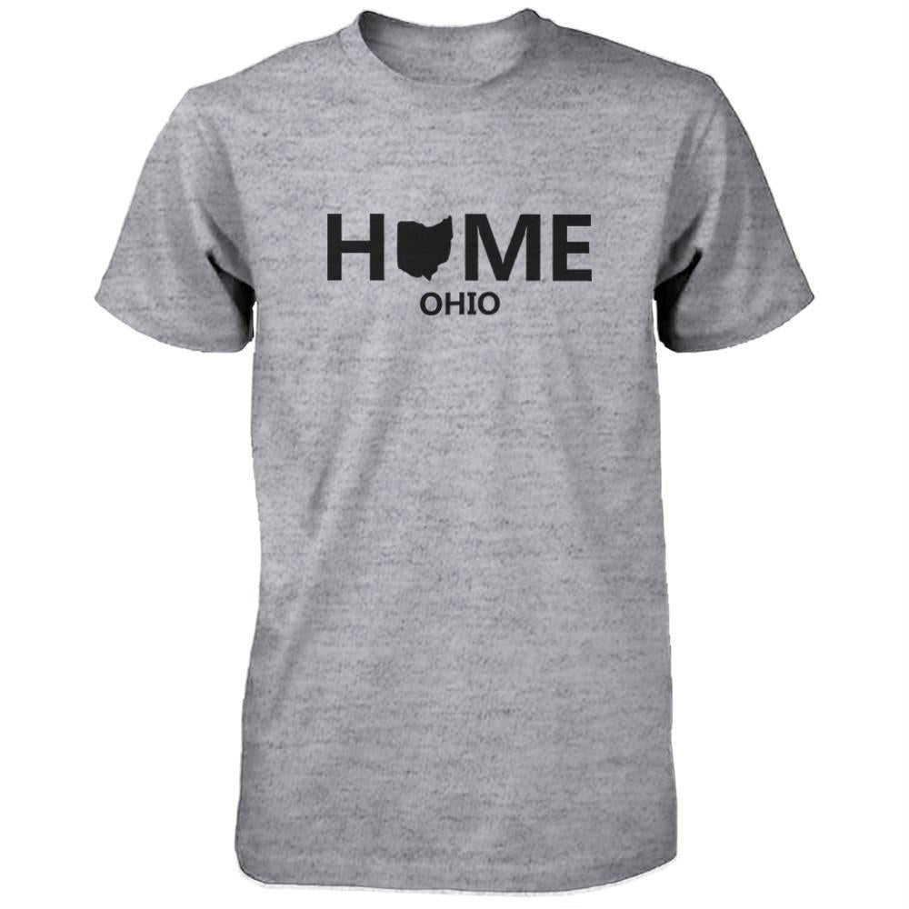 Home OH State Grey Men's T-Shirt US Ohio Hometown Cotton Shirt