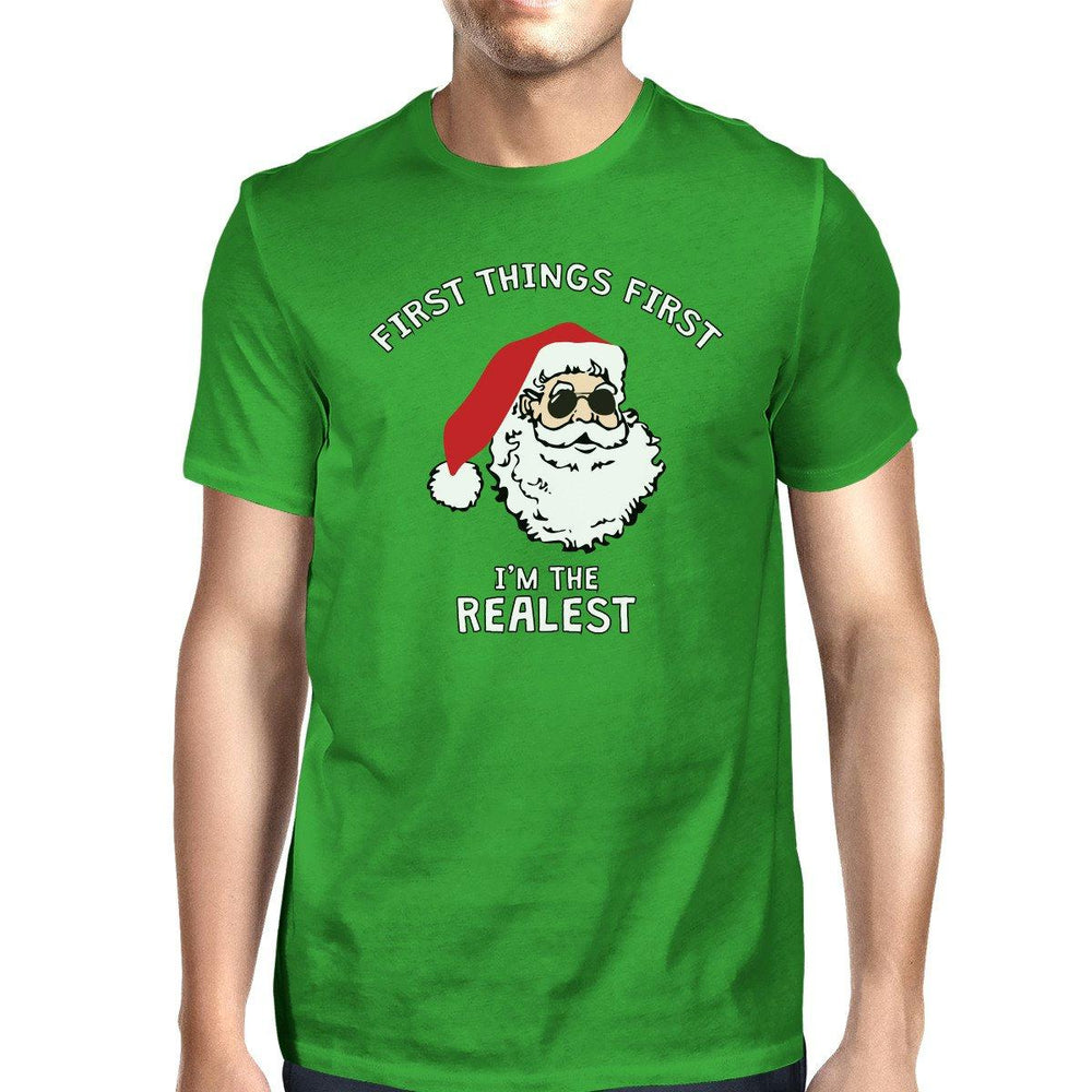 Realistic Santa Green Unisex T-shirt Christmas Gift Funny Shirt