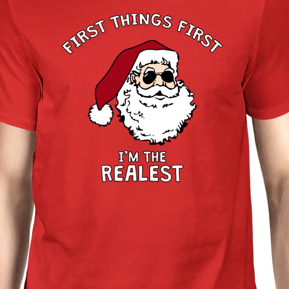 Realistic Santa Red Men's T-shirt Christmas Gift Funny Shirt