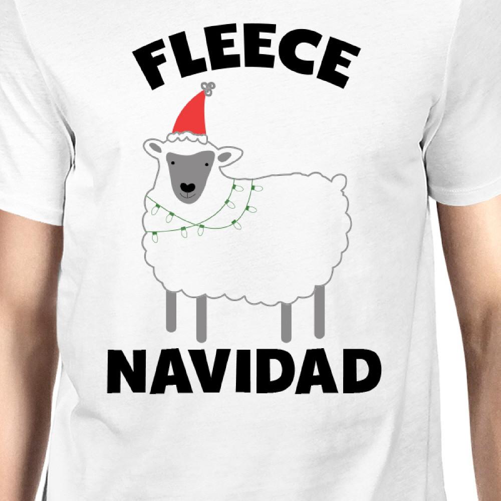 Fleece Navidad White Men's Shirt Funny Christmas Gift Graphic Tee