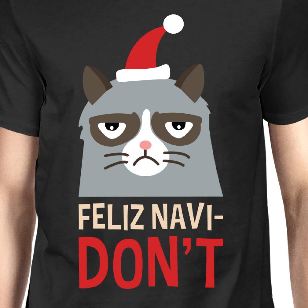 Feliz Navidon't Black Men's T-shirt Christmas Gift For Cat Lovers