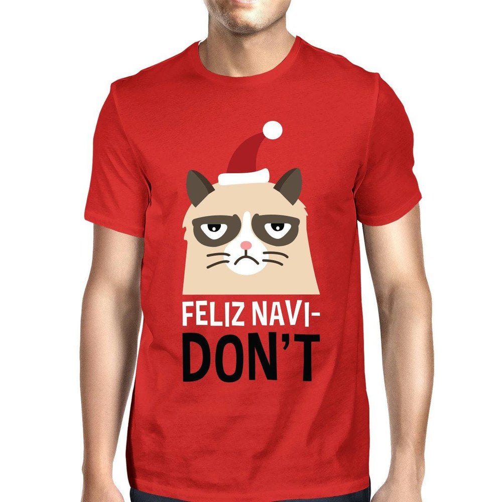 Feliz Navidon't Red Men's T-shirt Christmas Gift For Cat Lovers