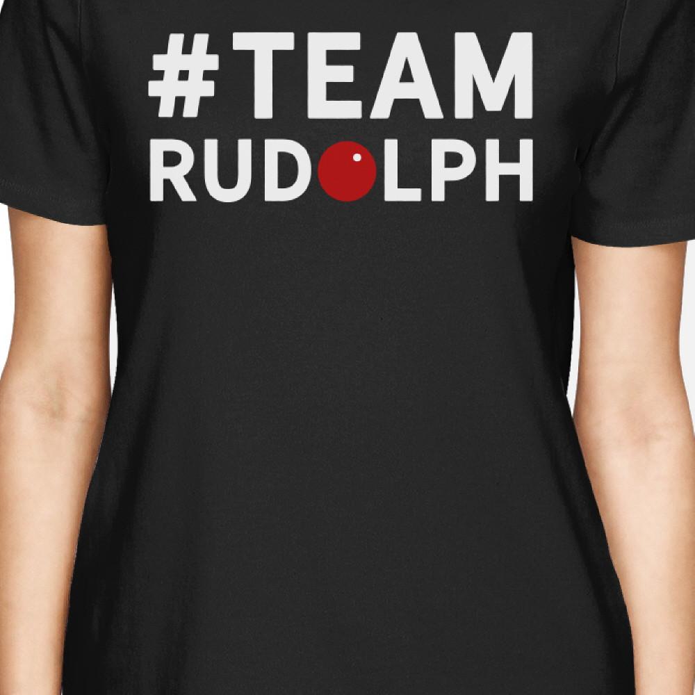 #Team Rudolf Black Women's T-shirt Family Group Member Matching Tee