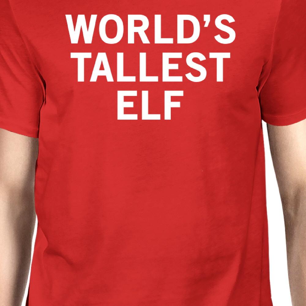 World's Tallest Elf Red Men's T-shirt Funny Holiday Gifts Ideas