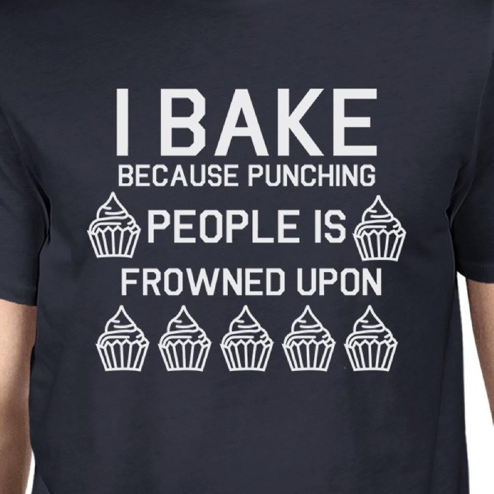 Punching People Is Frowned Upon Men Navy T-shirts Funny T-shirt