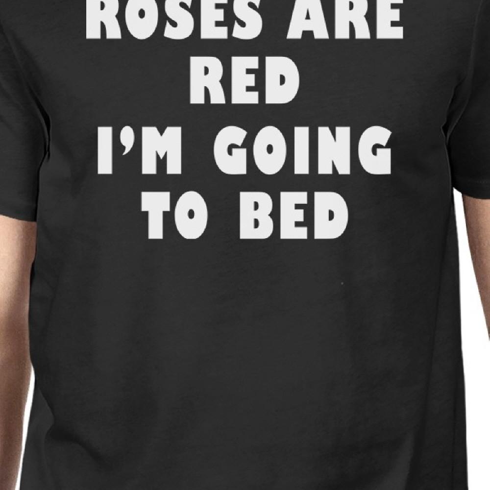 Roses Are Red Men's Black T-shirt Funny Gifts Simple Graphic Shirt