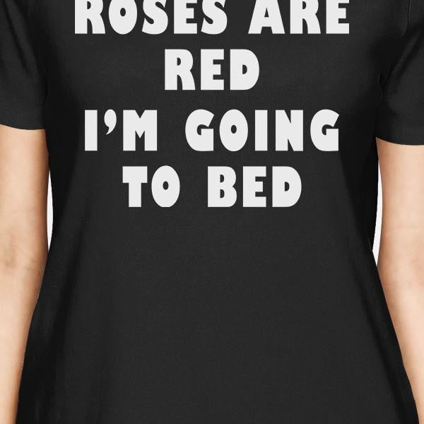 Roses Are Red Womens Black T-shirt Simple Graphic Shirt Funny Gifts