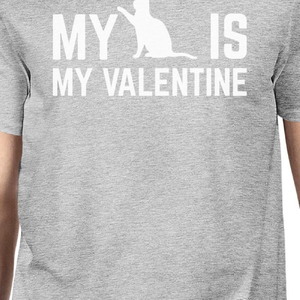 My Cat My Valentine Men's Heather Grey T-shirt Creative V-day Gifts