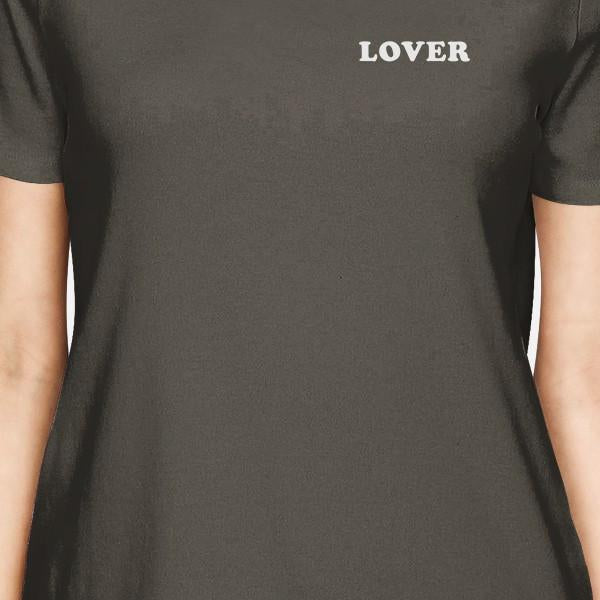 Lover Women's Dark Grey T-shirt Lovely Graphic Tee Cute Gift Ideas