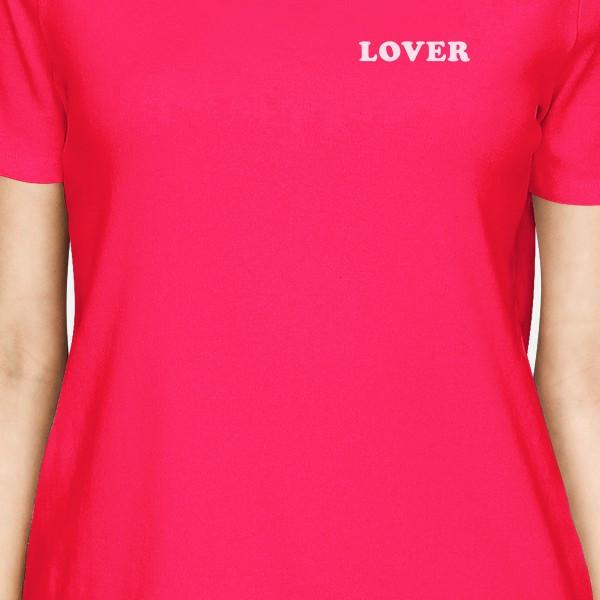 Lover Women's Hot Pink T-shirt Cute Heart-Shaped Gift Ideas For Her