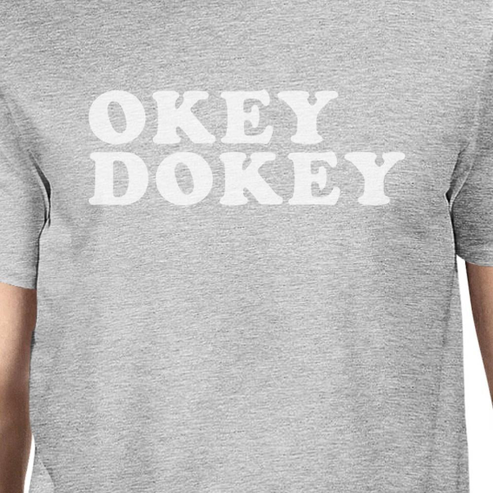 Okey Dokey Mens Heather Grey T-Shirt Funny Gift Ideas For Birthdays