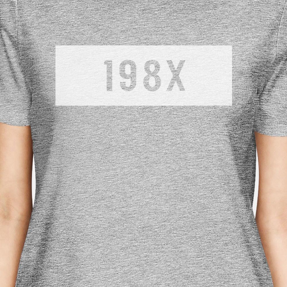 198X Grey Crewneck T-Shirt Trendy Design Tee Cute Gift Idea