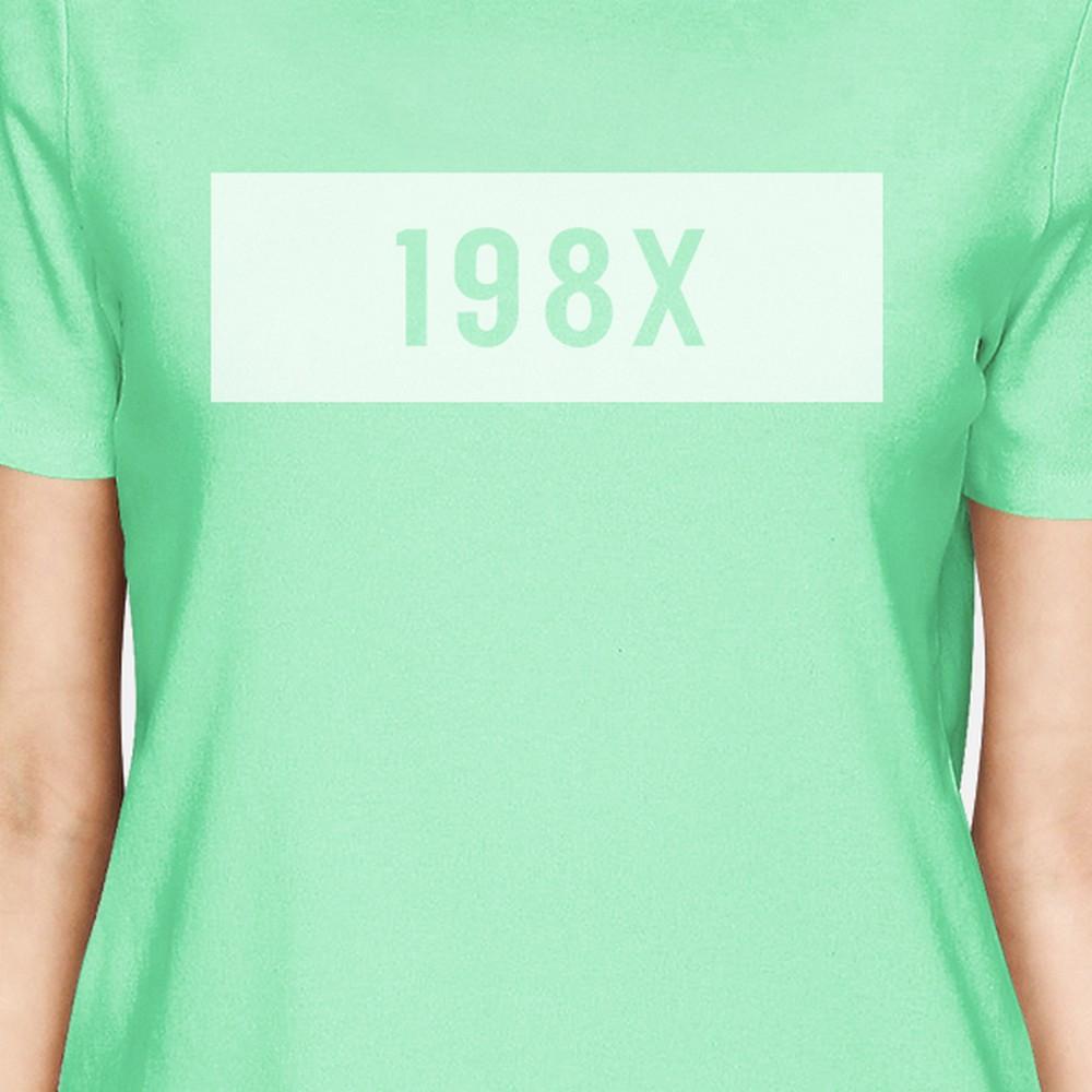 198X Women's Mint Short Sleeve T Shirt Simple Trendy Design