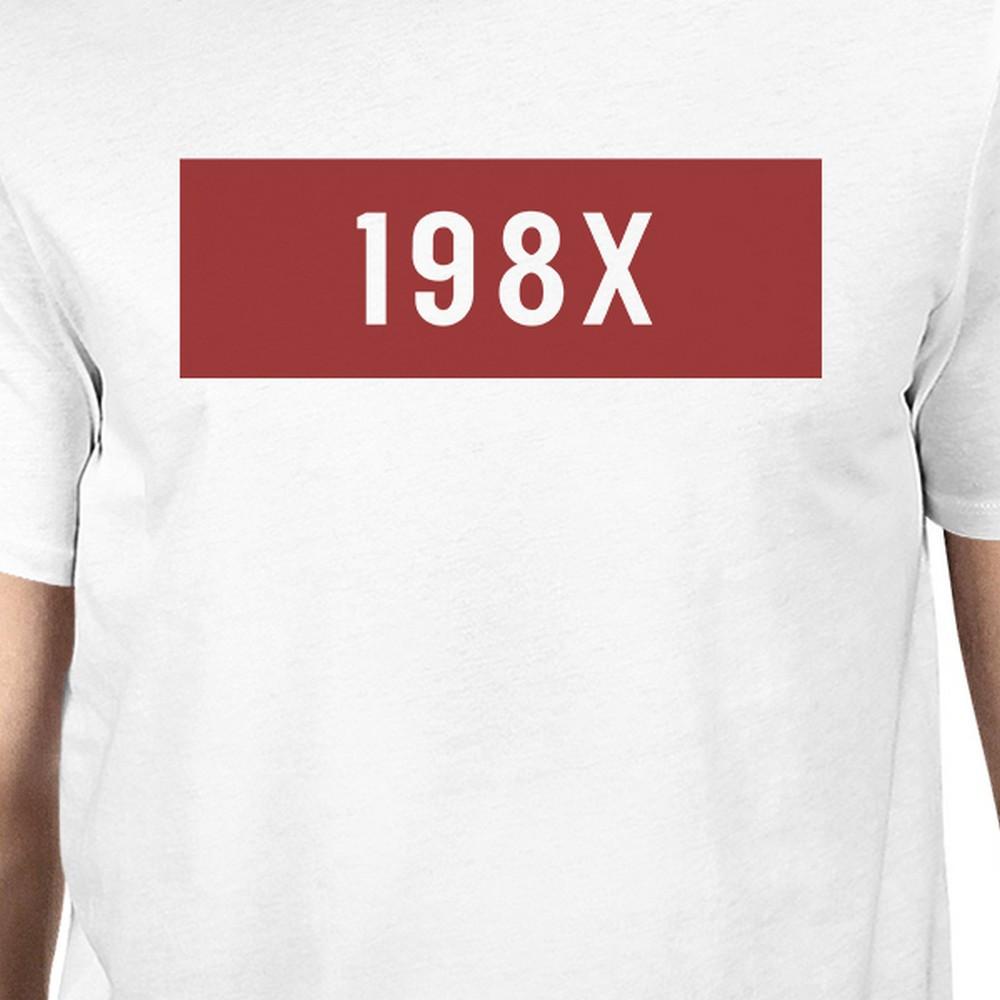 198X Mens White Short Sleeve Round Neck T-Shirt Gift Idea For Him