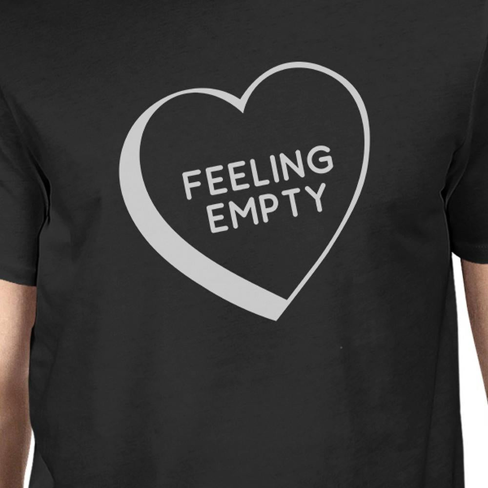 Feeling Empty Heart Men's Black Casual Graphic T-Shirt Funny Saying