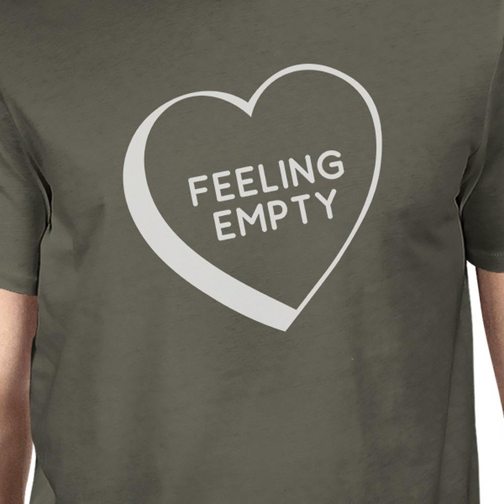 Feeling Empty Heart Men's Dark Grey Funny Graphic Witty Quote Shirt
