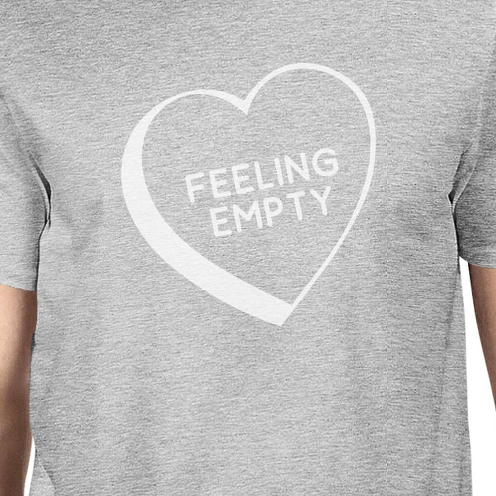 Feeling Empty Heart Men Grey Unique Design Graphic T Shirt Crewneck