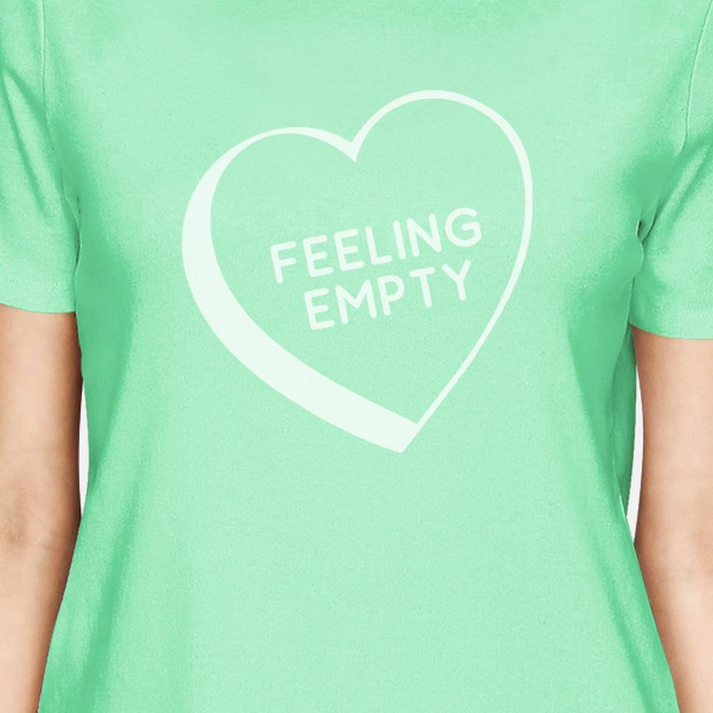 Feeling Empty Heart Women's Mint Cotton Short Sleeve T Shirt