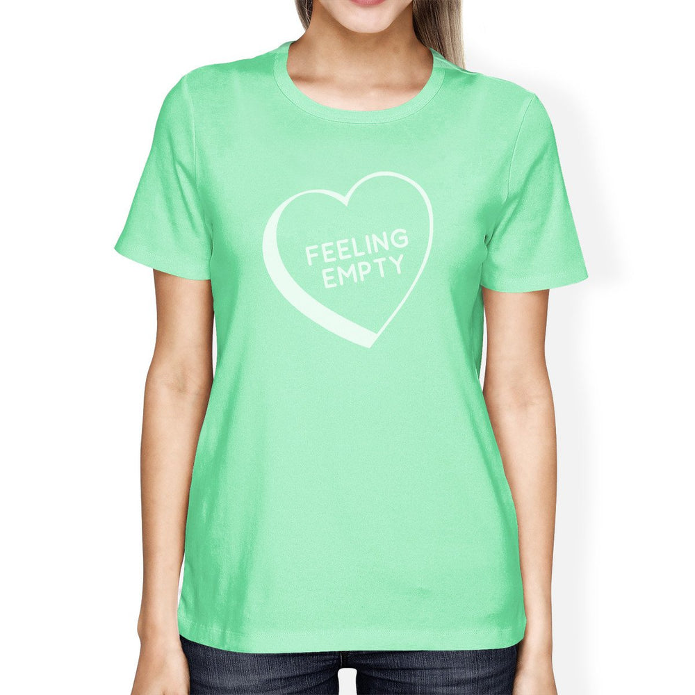 Feeling Empty Heart Women's Mint Cotton Short Sleeve T Shirt