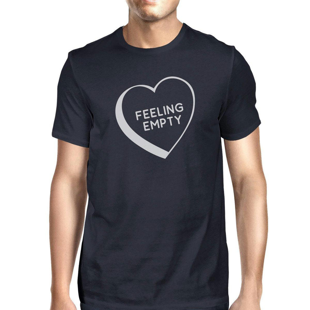 Feeling Empty Heart Mens Navy Crewneck Cotton TShirt Unique Graphic