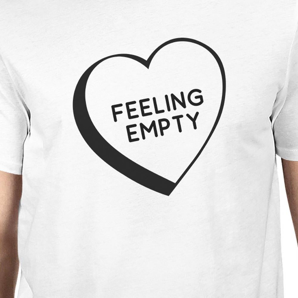 Feeling Empty Heart White Short Sleeve Round Neck T-Shirt For Men