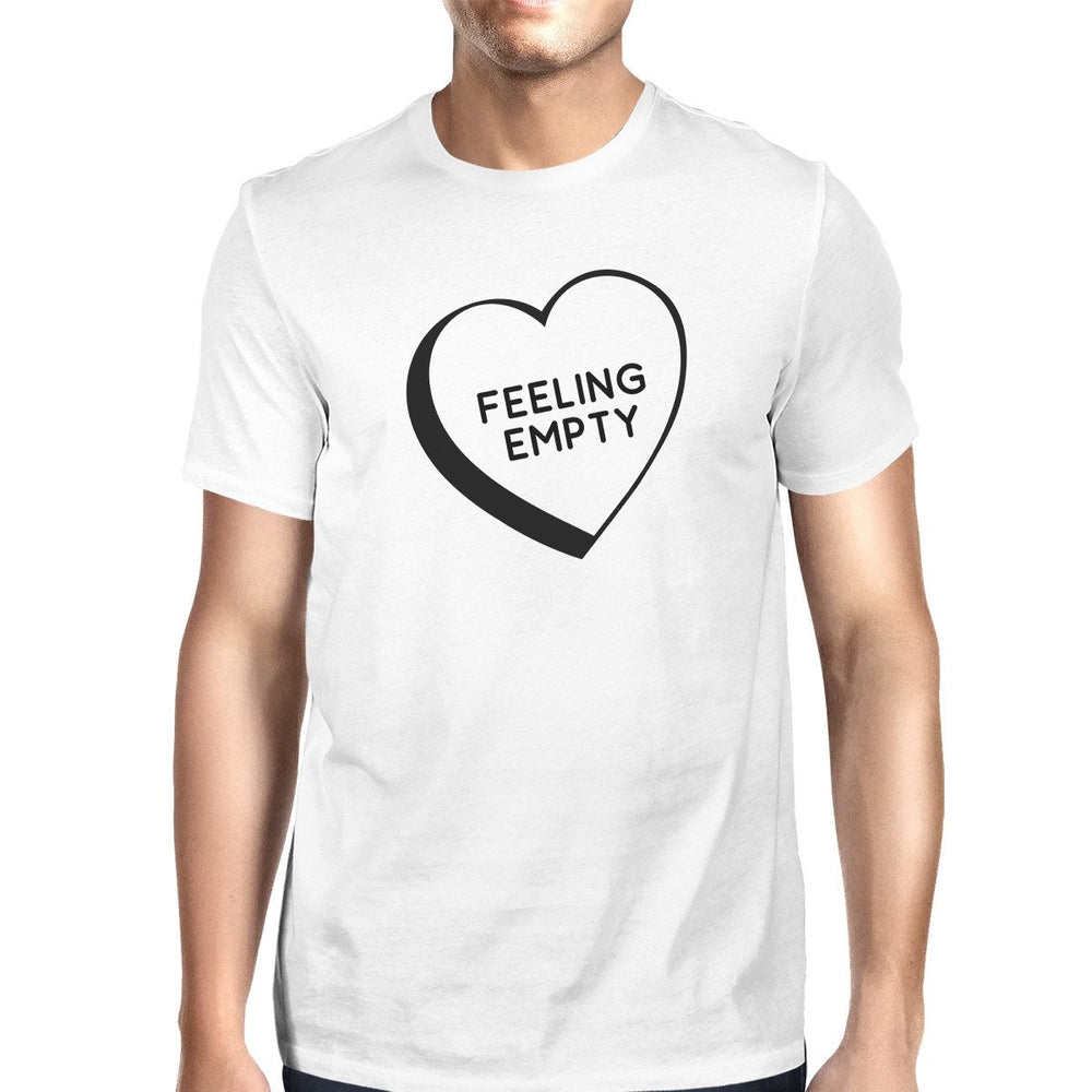 Feeling Empty Heart White Short Sleeve Round Neck T-Shirt For Men