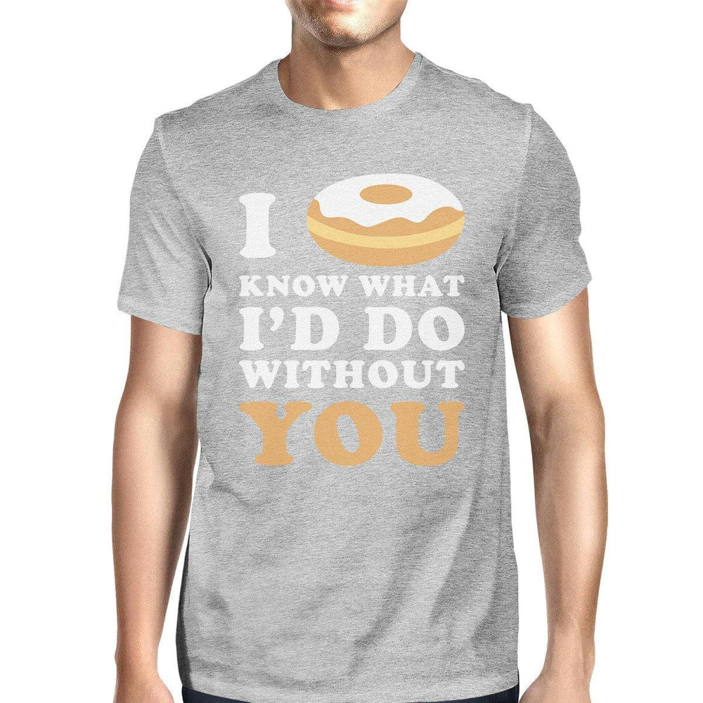 I Doughnut Know Men's Grey Unique Design Graphic T Shirt Crewneck