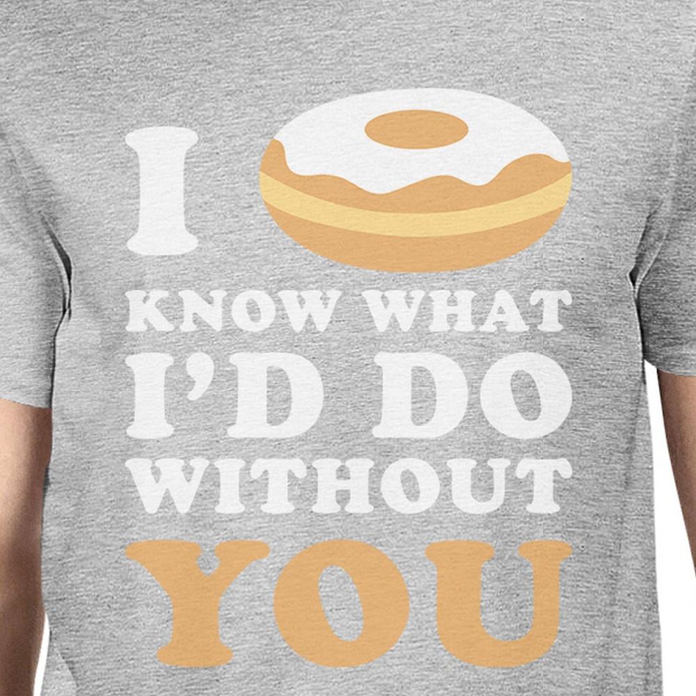 I Doughnut Know Men's Grey Unique Design Graphic T Shirt Crewneck