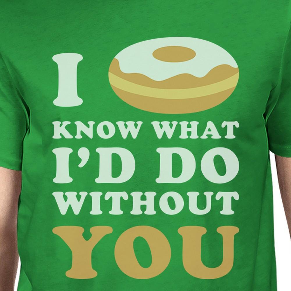 I Doughnut Know Men's Green Crew Neck T-Shirt Funny Graphic Top