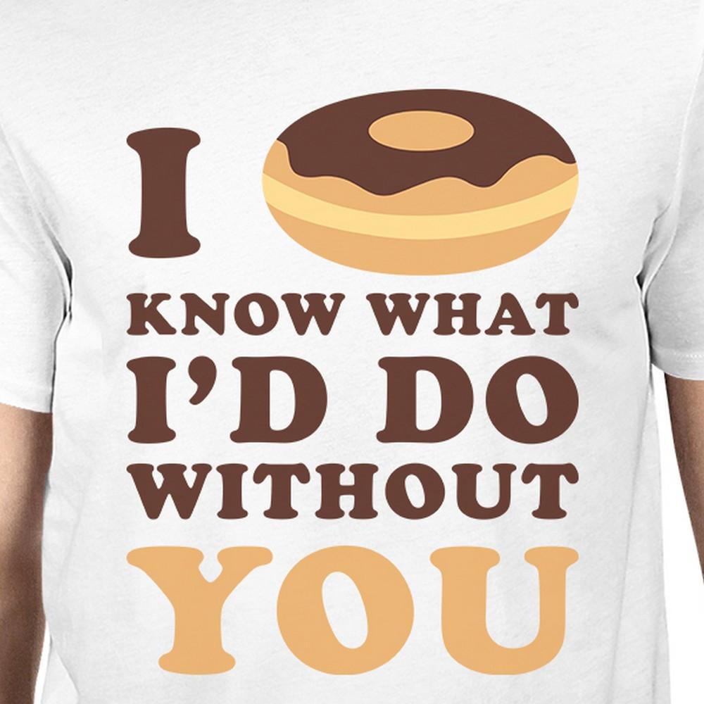 I Doughnut Know Men's White Short Sleeve Round Neck T-Shirt For Men