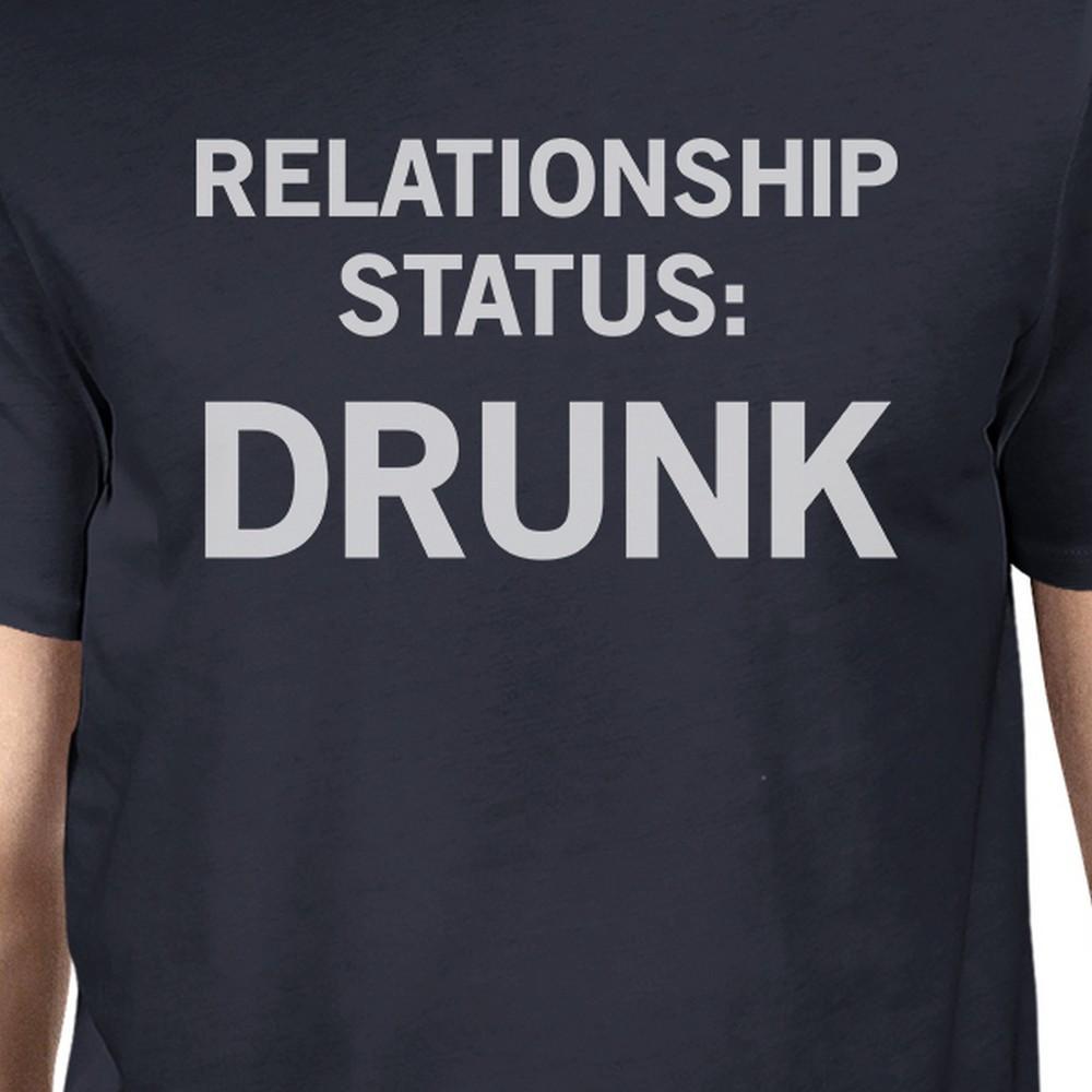 Relationship Status Mens Navy Crewneck Cotton TShirt Unique Graphic