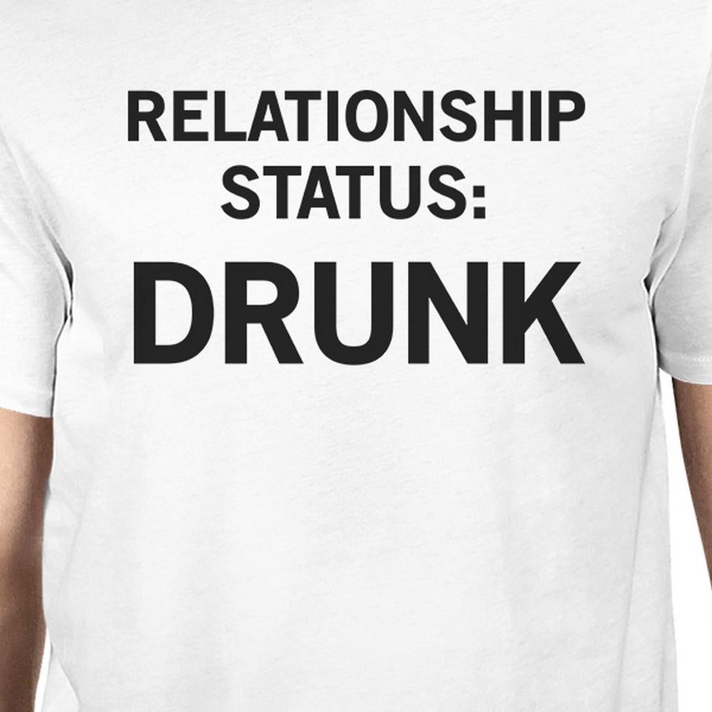 Relationship Status White Short Sleeve Round Neck T-Shirt For Men