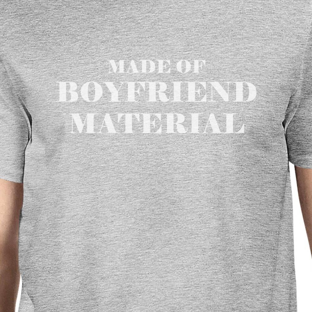 Boyfriend Material Mens Grey Unique Design Graphic T-Shirt Crewneck