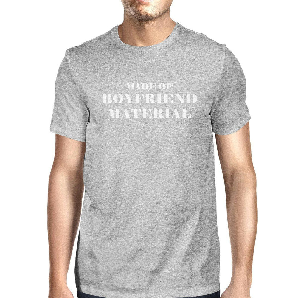 Boyfriend Material Mens Grey Unique Design Graphic T-Shirt Crewneck