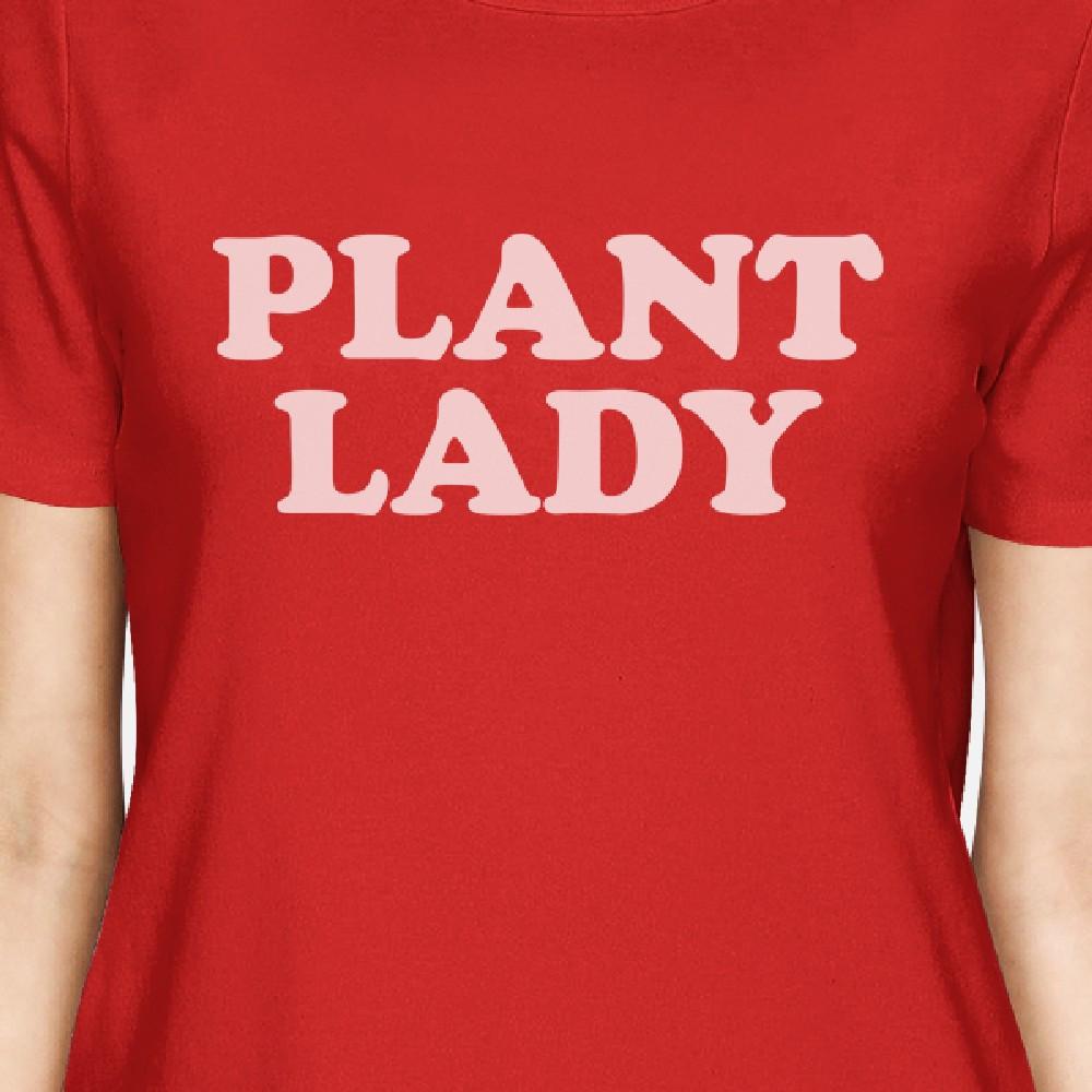 Inc Plant Lady Women's Red Short Sleeve Top Cute Graphic Shirt