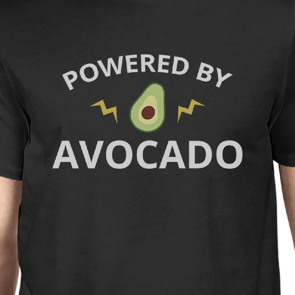 Powered By Avocado Men's Black Short Sleeve Cotton Tee Gift Ideas