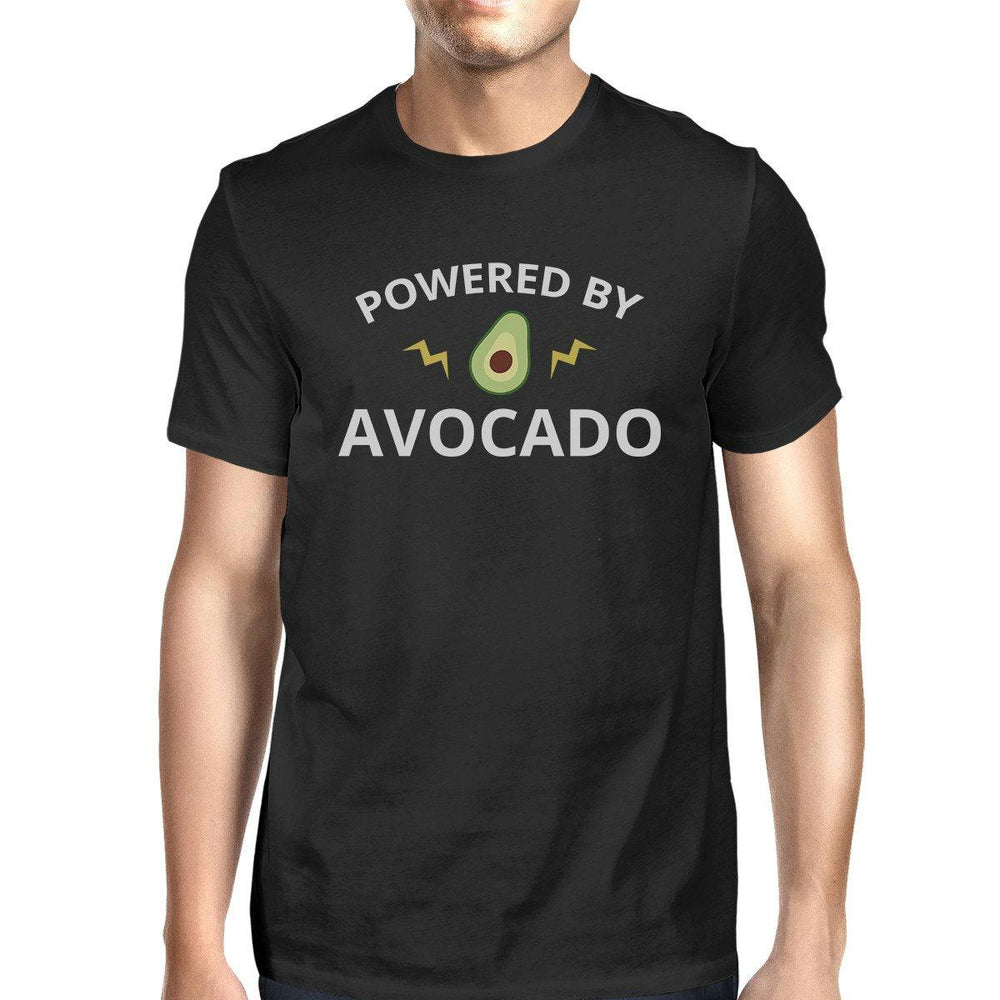 Powered By Avocado Men's Black Short Sleeve Cotton Tee Gift Ideas