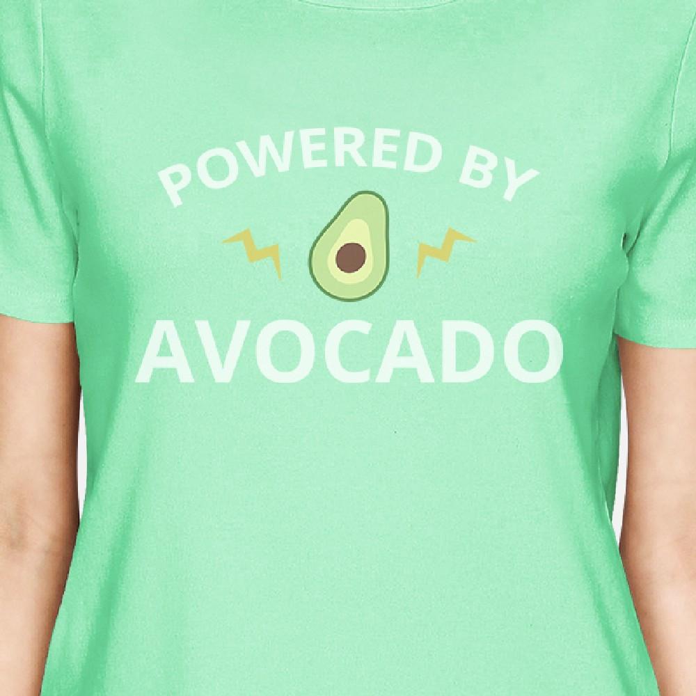 Powered By Avocado Mint Crew Neck Cotton Graphic T Shirt For Women