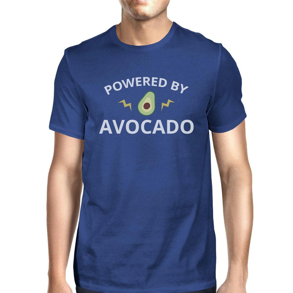 Powered By Avocado Blue T Shirt For Men Roundneck Lightweight Tee