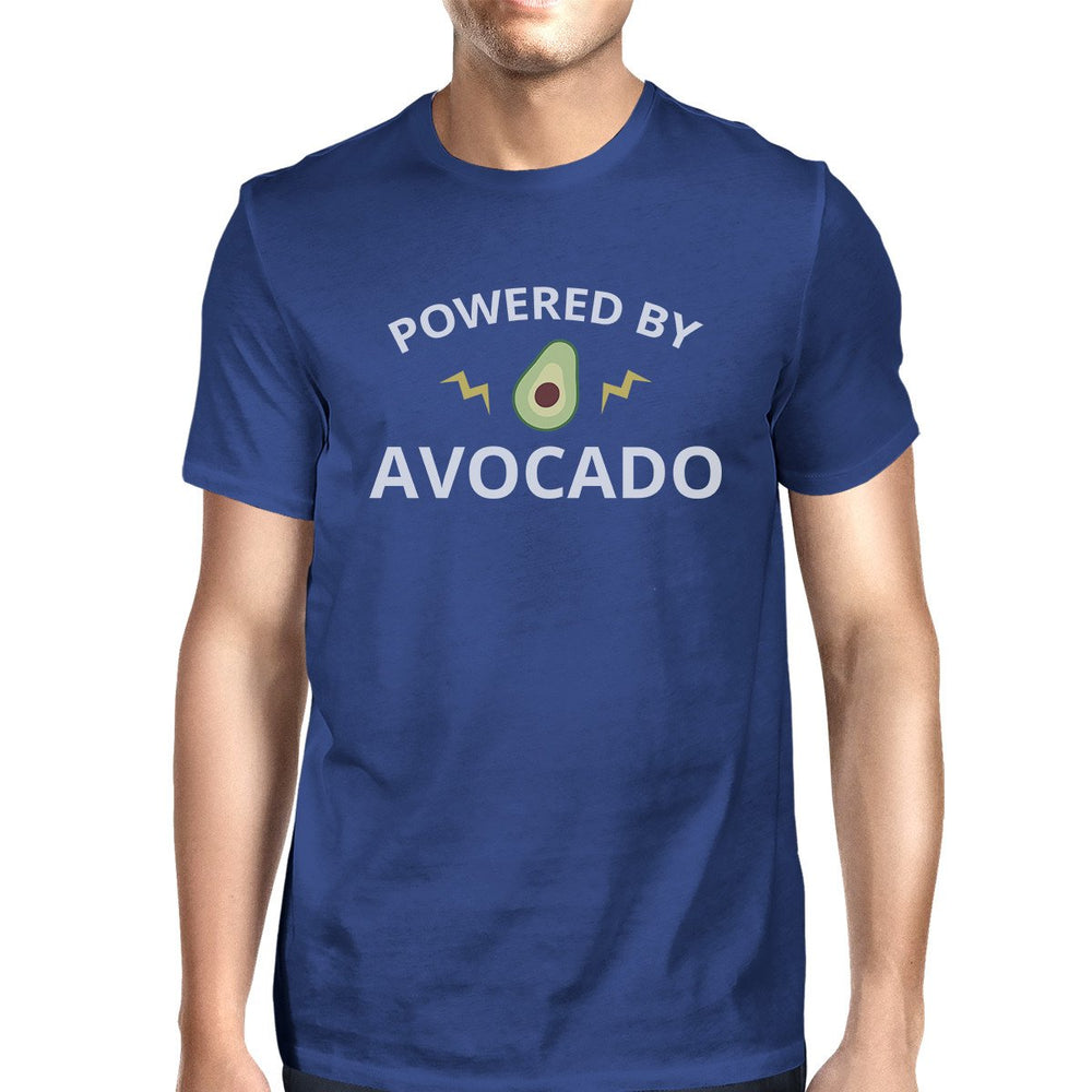 Powered By Avocado Blue T Shirt For Men Roundneck Lightweight Tee