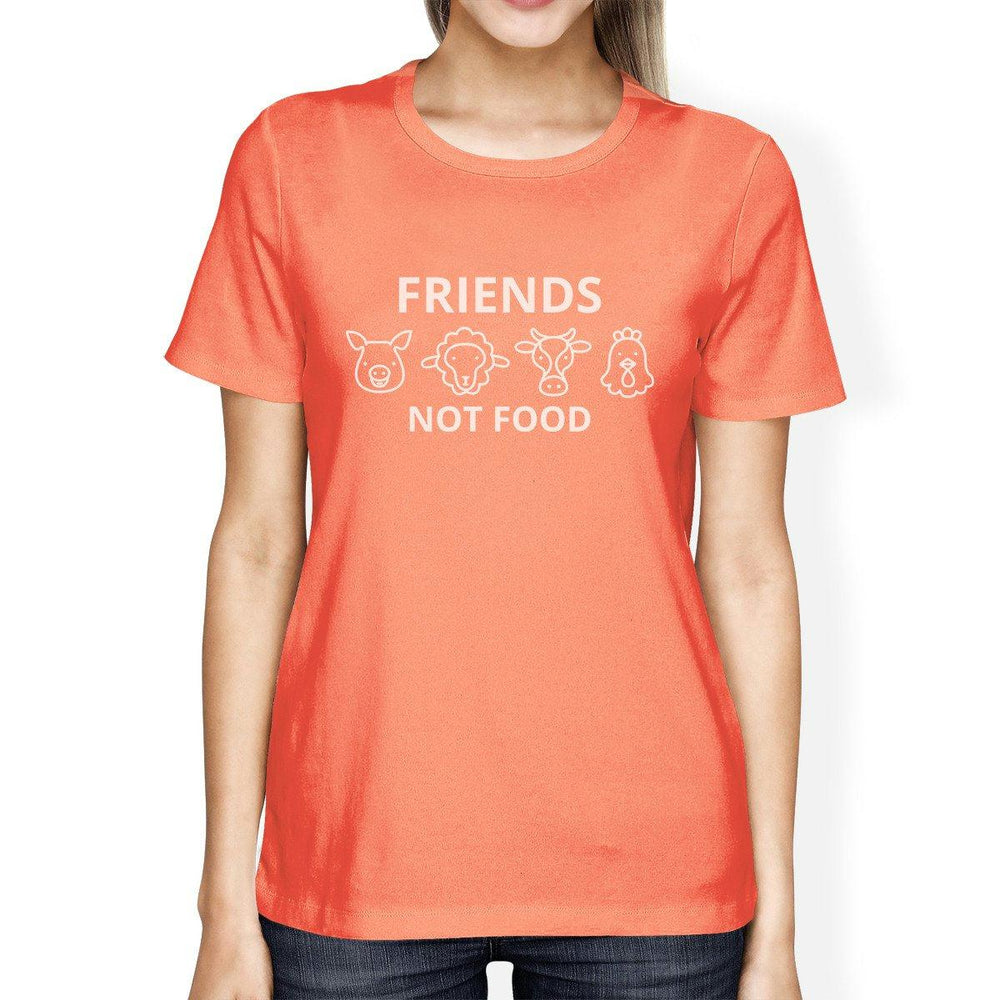 Friends Not Food Peach Earth Day Inspired Design Cute Graphic Tee