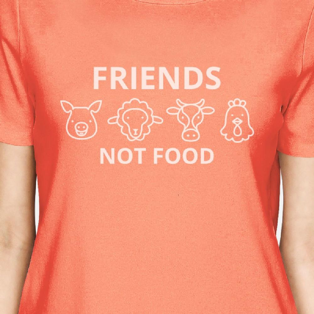 Friends Not Food Peach Earth Day Inspired Design Cute Graphic Tee