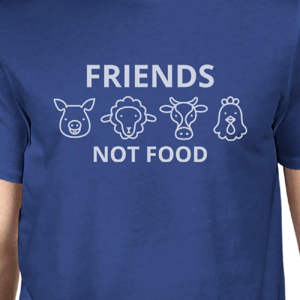 Friends Not Food Blue T Shirt For Men Roundneck Lightweight T Shirt