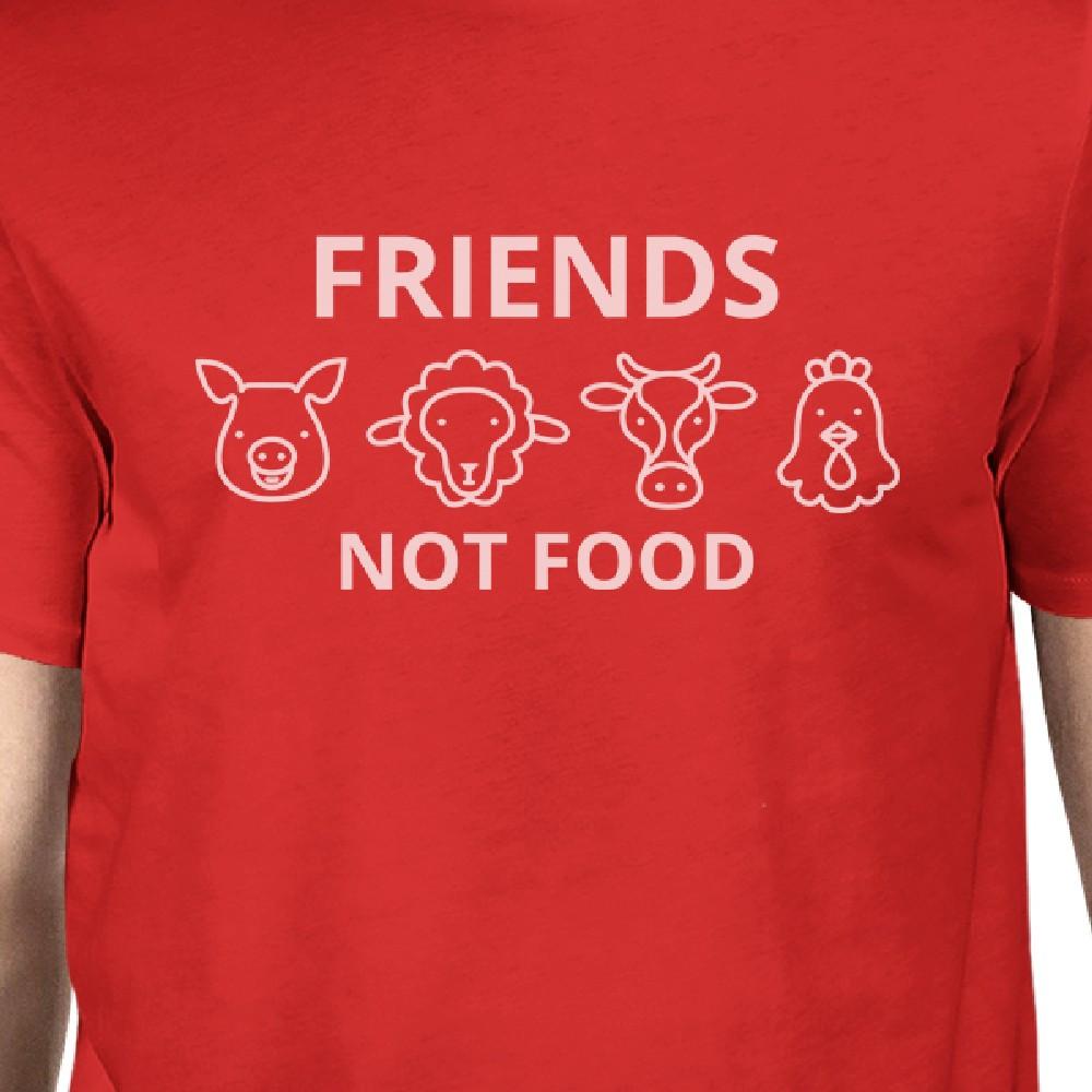 Friends Not Food Red Unique Graphic Summer Cotton T Shirt For Men