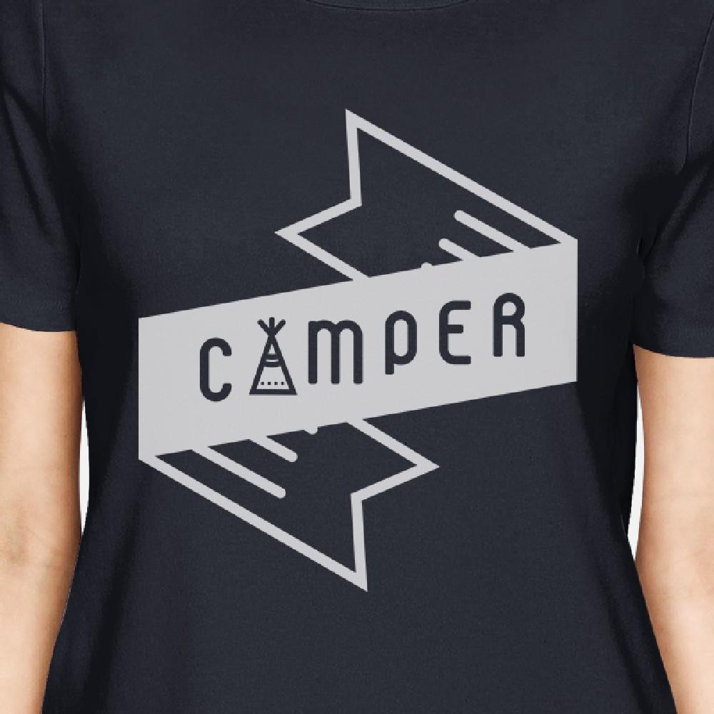 Camper Womens Navy Short Sleeve Tee Mountain Graphic TShirt For Her