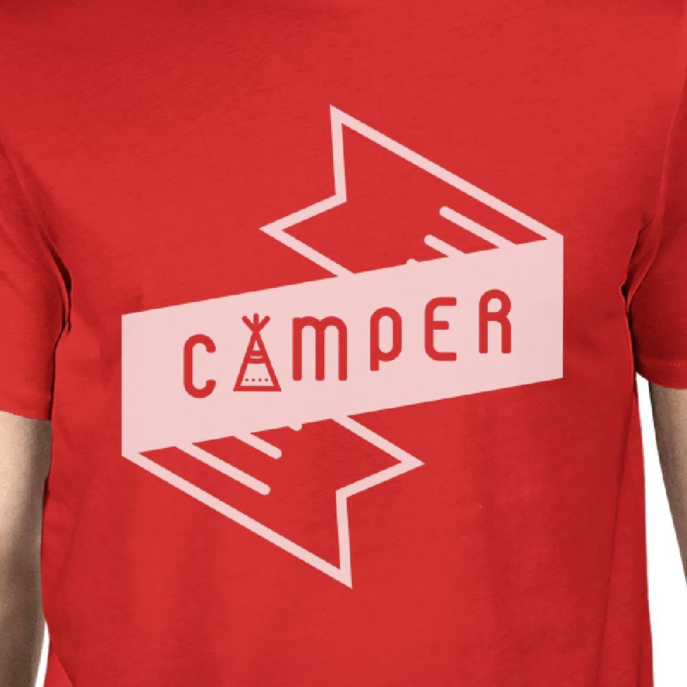 Camper Men's Red Crew Neck T-Shirt Simple Design Gifts For Friends