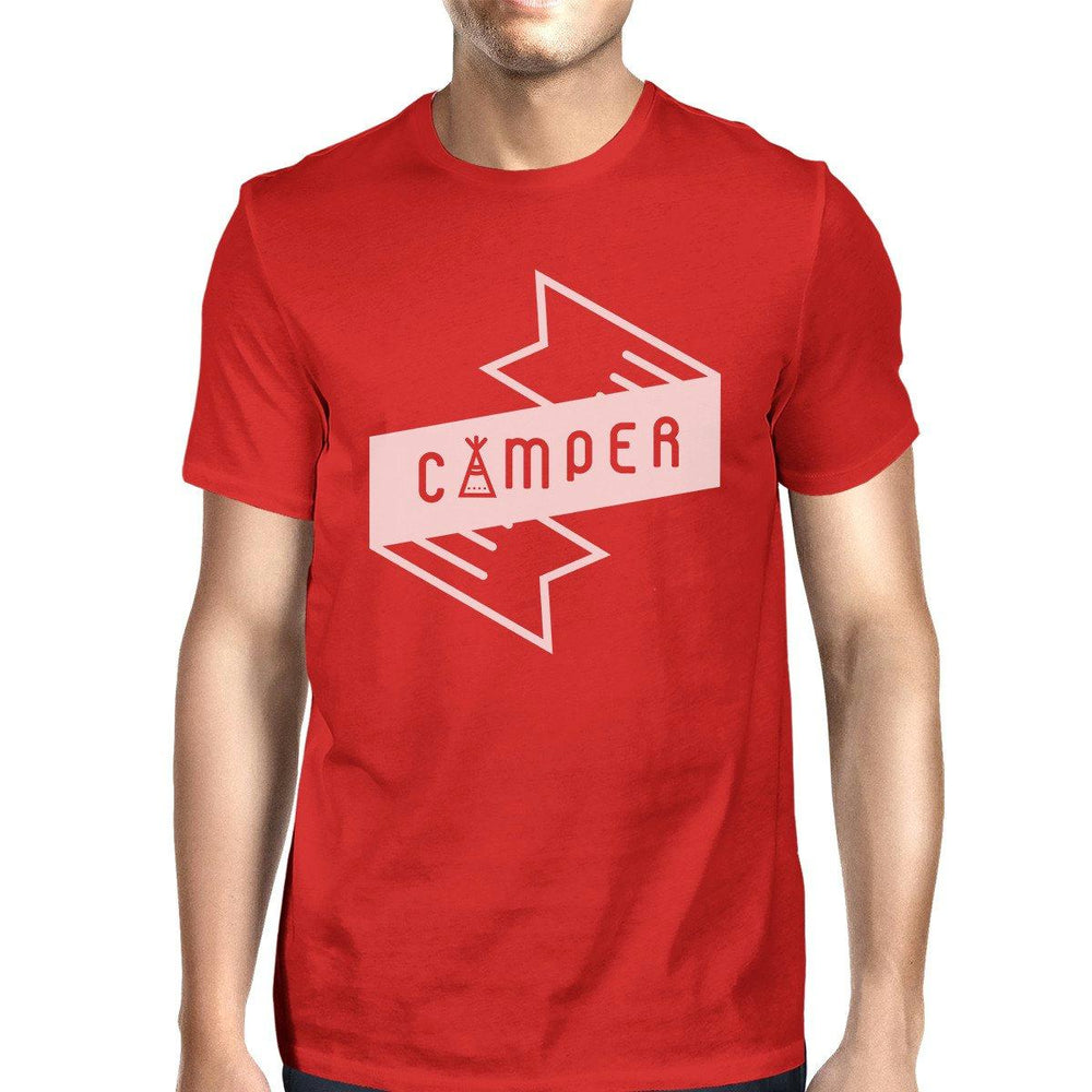 Camper Men's Red Crew Neck T-Shirt Simple Design Gifts For Friends