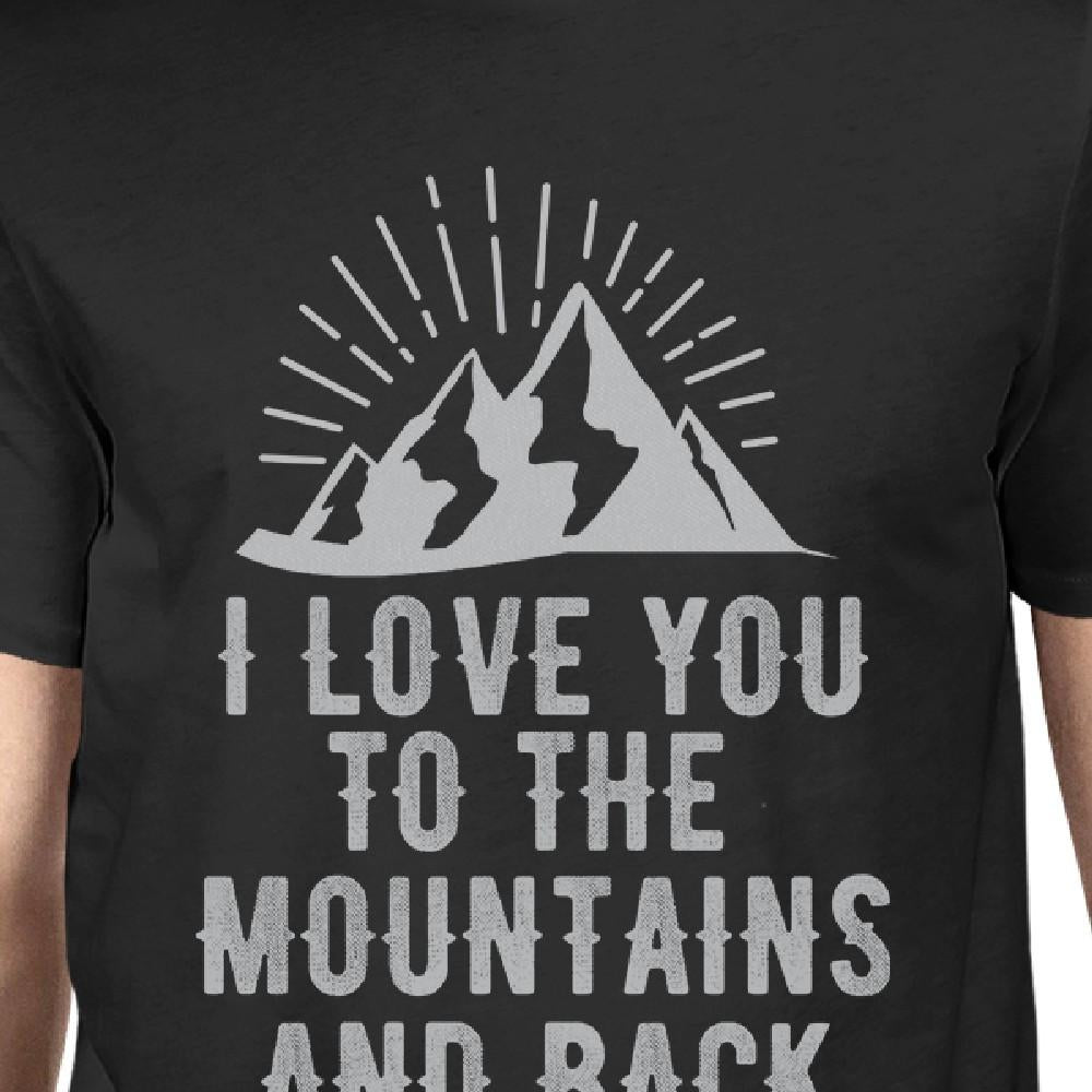 Mountain And Back Mens Black Short Sleeve T-Shirt For Hiking Lovers