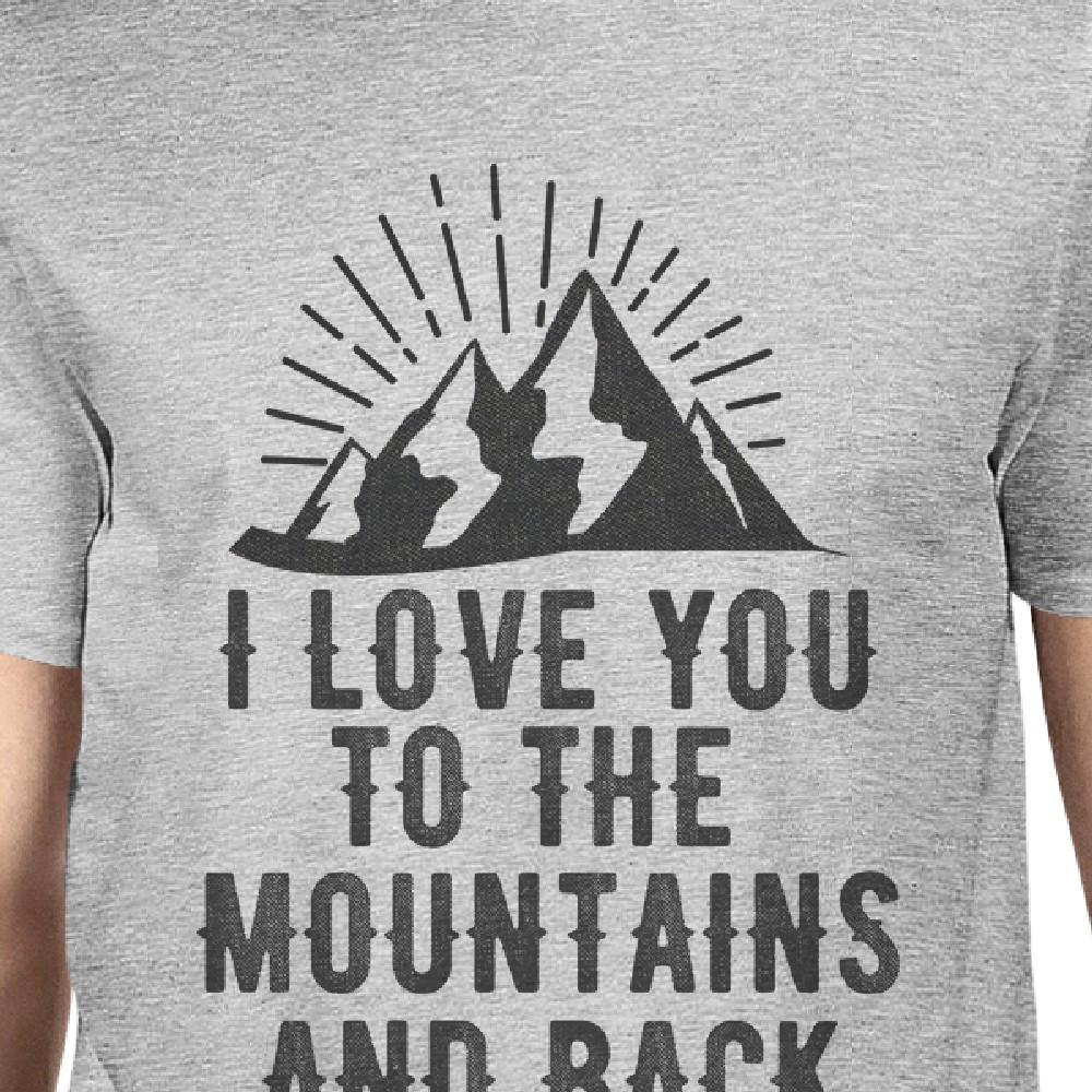 Mountain And Back Men's Gray Cotton T-Shirt Trendy Graphic Design