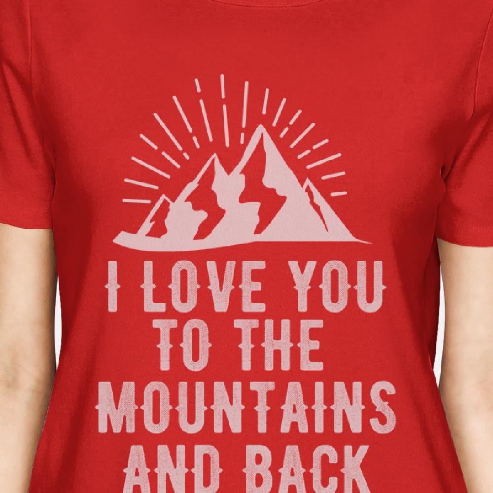 Mountain And Back Women's Red Crew Neck T-Shirt Gift Ideas For Dads